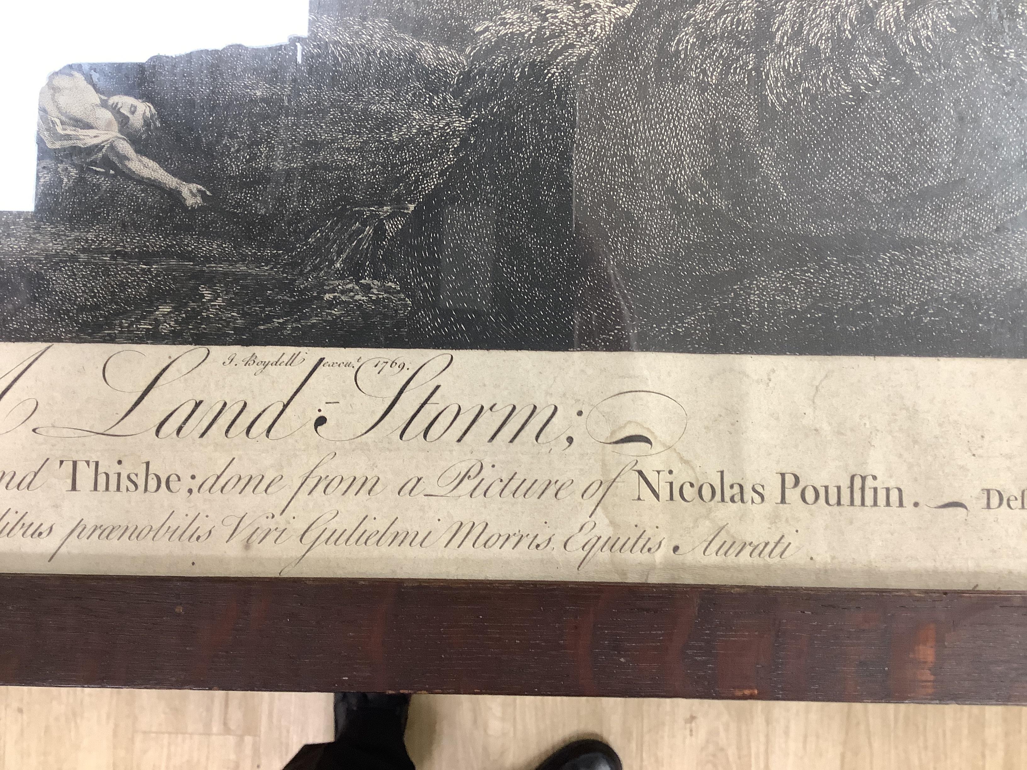 After Nicolas Poussin (1595 - 1665), 18th century etching, 'A Land Storm', 47 x 59cm